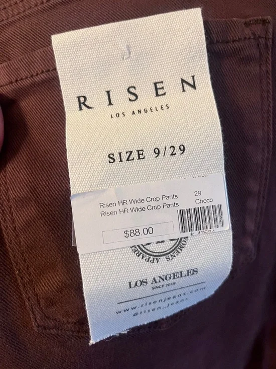 RISEN Wide-Leg High-Rise Brown Jeans 9/29 - Picture 9 of 9